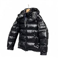 Blouson d'hiver unisexe à motif lettres, à capuche, fermeture éclair, imperméable, écologique, coupe-vent, décontracté, longueur standard