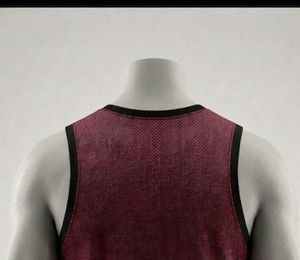 Men's Maroon <b>Mesh</b> Tank Top Round Neck Sleeveless Breathable Regular Fit All Seasons 100% Polyester - Product Image 3