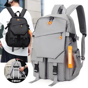 Fashion <b>Nylon</b> <b>Backpack</b> Unisex Softback Style Water Resistant Zipper Closure Multi Functional 20-36L Capacity Shoulder Strap - Product Image 3