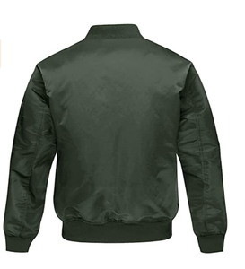 Bomber Jacket Padded Zip Outerwear Warm Lined Windbreaker Ribbed Trim Custom Clothing Wholesale Winter Apparel Casual <b>Coats</b> - Product Image 3