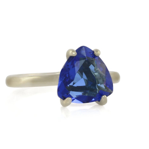 Bagues Solitaires en Argent Sterling 925 avec Superbe Saphir Bleu Naturel Facetté Coupe Poire, Plaqué Or Rose, Idéales pour Mariages et Fêtes - Product Image 6