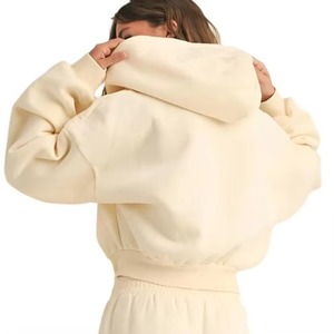 Haut court à capuche pour femme, style automne, 100 % coton, haute qualité, idéal pour l'entraînement - Product Image 4