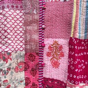 Chaquetas acolchadas de retales para mujer, abrigos de trabajo con parches indios hechos a mano, chaqueta acolchada Bohemia - Product Image 3