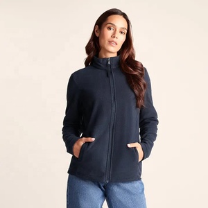 <strong>Women's</strong> <strong>Navy</strong> <strong>Fleece</strong> Jacket Full Zip Polar <strong>Fleece</strong> Zip Up Jacket with Stand Collar for Casual Outdoor Wear - Product Image 3