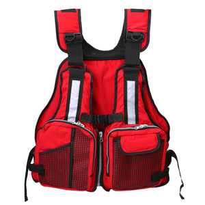 <b>Men's</b> <b>Red</b> Sporty <b>Vest</b> With Pockets Zipper Closure Quick Dry Outer Wear Summer Style - Product Image 4