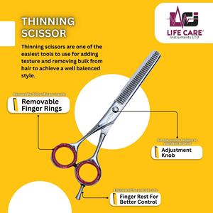 Tijeras profesionales para texturizar el cabello, tijeras de entresacar de alta calidad hechas con acero inoxidable japonés por Life Care Instruments - Product Image 4