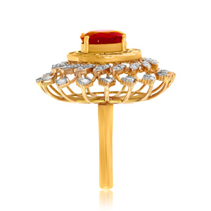 Bague Diamantée Éclatante Daisy, Bague Le Jardin Céleste Impérial, Un Nuage Monumental de Diamants dans un Halo Doré - Product Image 3