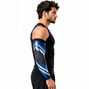 Mangas de compresión para hombre, personalizadas, para correr, ciclismo, fitness, deportes, transpirables, elásticas, para entrenamiento, atléticas, protectoras y de soporte. - Product Image 2