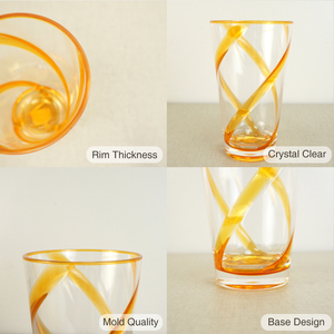 [Holar] Vasos de Plástico Reutilizables de 21 oz, Diseño Espiral con Cinta Ámbar, Modernos, Hechos en Taiwán, Resistentes a los Golpes, para Bares y Campamentos - Product Image 4