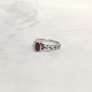 แหวนพลอยทับทิมรูปไข่สำหรับผู้หญิงแหวนอินเทรนด์ขายดีที่สุด - Product Image 3