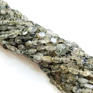 Perles de quartz rutilé noir naturel, ovales lisses 7x10mm, perles de pierres précieuses de rutile noir pour la fabrication de bijoux et l'artisanat, prix en gros - Product Image 4