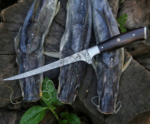 Fillet Fishing Knife Damascus Steel 8" Blade Ambidextrous Handmade Flexible Personalized Chefs Gift <b>Kitchen</b> Outdoors <b>Camping</b> - Product Image 5