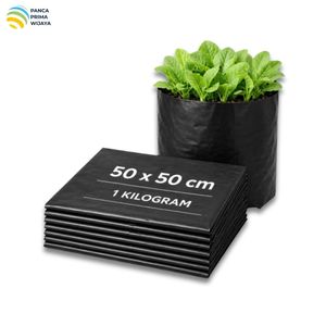 Sac de culture en polyéthylène noir de haute qualité 50x50cm, sac de plantation robuste pour pépinière, paquet de 1kg, 14 pièces pour l'agriculture, fournisseur OEM - Product Image 4