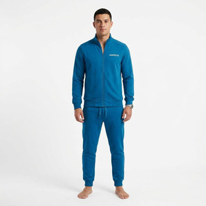 Ensemble de survêtement respirant pour homme Hawk Eye Sports, sweat à capuche en molleton fin 300g, coupe ajustée, avec fermeture boutonnée sur toute la longueur - Product Image 1