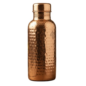 Handmade Hammered Pure Copper Water <b>Bottle</b> 1000ml - Leak Proof Ayurvedic Health Benefits Copper Vessel Jointless Sports <b>Flask</b> - Product Image 1
