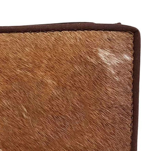 Portefeuille en cuir de vachette naturel pour homme, portefeuille fin à rabat en cuir à poils, portefeuille fait main, cuir de haute qualité - Product Image 4