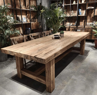 Meubles de luxe de haute qualité, table de salle à manger en bois massif, fabrication artisanale et sculpture à la main, tables de salle à manger pour restaurants et cafés