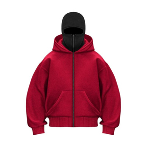 เสื้อฮู้ดซิปผู้ชายไซส์ใหญ่ สีดำล้วน ผ้าฝ้ายถัก ระบายอากาศได้ดี เหมาะสำหรับใส่ในฤดูใบไม้ร่วง ทรงปกติ - Product Image 4