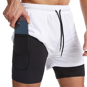 Shorts de course 2 en 1 pour hommes avec doublure de compression, shorts de fitness à séchage rapide, logo personnalisé, OEM, approvisionnement en gros - Product Image 5