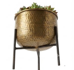 Modern Design Metal Garden Planter <b>Large</b> Selling <b>Gold</b> Finished Home Decorative Planter Indoor Outdoor Floor Planter - Product Image 3