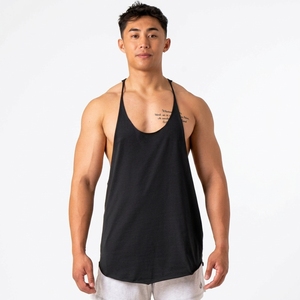 Wholesale Trendy Men's <b>Black</b> Solid Color <b>Tank</b> <b>Top</b> O-Neck Casual Breathable <b>Knitted</b> 100% Cotton Style - Product Image 3
