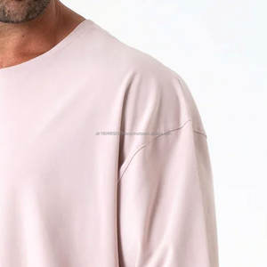 T-shirts personnalisés pour hommes en gros, couleur unie, coupe oversize, 100% coton, poids lourd 300 g/m², grandes tailles - Product Image 5