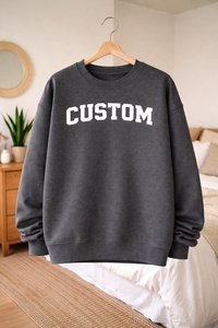 Winter Womens Oversize Pullover Sweatshirt Hoodie Long Sleeve Casual Streetwear <b>Top</b> Front Logo Customizable - Product Image 2