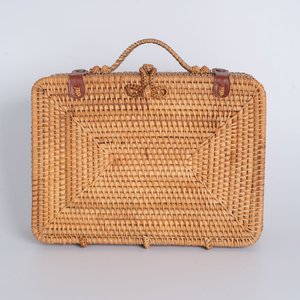 Maleta de mimbre personalizada para hombre y mujer, Maleta de mano con otros bolsos de equipaje - Product Image 4