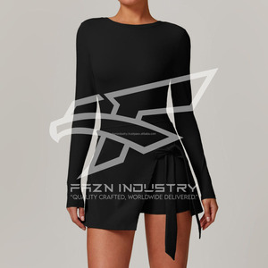 Women Tennis Uniform <b>Skirt</b> Set Wholesale Sportswear OEM Breathable Quick Dry Spandex / Nylon Athletic Tennis Dress - Product Image 6