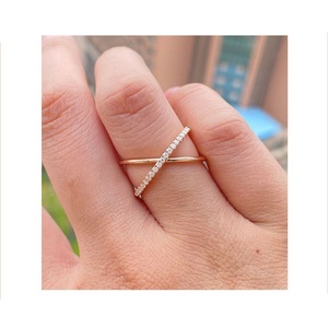 Minimalist 14K Gold Moissanite Diamond <b>Ring</b> With Round Brilliant Cut Geometric Design For Everyday Wear Anniversary <b>rings</b> Gifts - Product Image 6