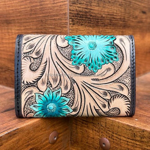 กระเป๋าสตางค์หนังแท้สลักลายไม่ซ้ำใครมีสไตล์ใหม่กระเป๋าสตางค์พับสามทบสำหรับผู้ชายกระเป๋าถือหนังแฟนซีแบบใช้มือเป็นเครื่องมือส่วนตัว - Product Image 5