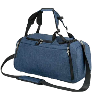 Blue Gym Duffel Bag with <b>Adjustable</b> <b>Strap</b> and Interior Compartment 20-30L Unisex Casual Fitness Bag Zipper Closure - Product Image 6