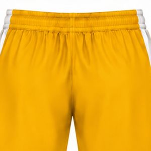 Shorts de hockey sur glace sublimés jaunes pour hommes, en polyester rayé, pour l'entraînement sportif et les performances d'équipe - Product Image 4