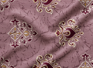 Dentelle Vénitienne Dobby Gaufrée Florale Imprimée en Soie Brute Tissée Maison Mauve Filigrane Château Lavande Damassé Aura Botanique - Product Image 3