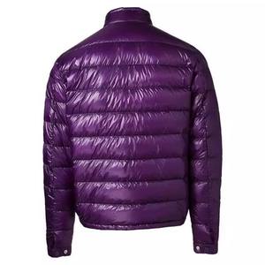 Nouvelle veste d'hiver décontractée pour homme, coupe-vent, col montant, rembourrée en duvet, couleur unie, fermeture éclair, coupe régulière, violet 2026 - Product Image 3