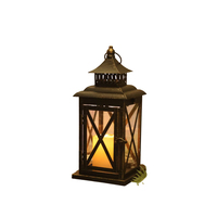 Lanterne suspendue vintage en métal, style marocain, en fer forgé brun antique, avec panneaux en verre, pour intérieur