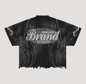 Conjunto de camiseta y pantalones cortos de algodón 100% al por mayor, 2 piezas, con logotipo bordado/impreso personalizado, hombros caídos, estilo oversized, para hombre, conjunto de verano. - Product Image 4