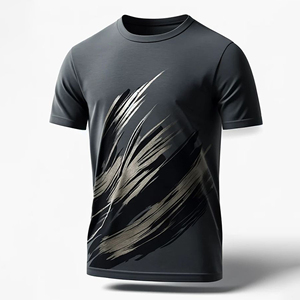 Camiseta Deportiva de Manga Corta con Cuello Redondo y Estampado Sublimado Negro Personalizada para Hombre, 100% Poliéster, Absorbe la Humedad, para Todas las Temporadas - Product Image 1