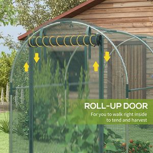 Gabbia per colture in acciaio zincato verde 4FT X 8FT con porta con cerniera per protezione frutta (impermeabile e resistente ai raggi UV) - Product Image 6