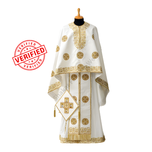 Ensemble de Vêtements Sacerdotaux Orthodoxes Brodés Couleur Personnalisée Phelonion Epitrachelion Epigonation Epimanikia Zone Qualité Supérieure - Product Image 4