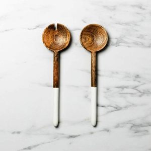 Ensemble de service à salade artisanal bleu, écologique, compatible lave-vaisselle, ustensiles de cuisine, fabriqué en Inde - Product Image 5