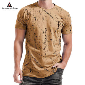 เสื้อยืดพิมพ์ลายกราฟิกโลโก้ตามสั่งขายส่ง ผ้าฝ้าย 100% คอกลม ทรงหลวม บริการ OEM แบบกำหนดเอง เสื้อยืดสีพื้นสำหรับผู้ชาย - Product Image 1