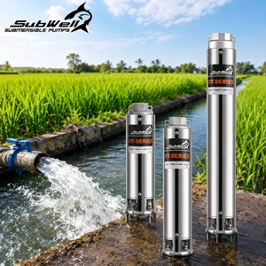 ปั๊มจุ่มใต้น้ำสแตนเลส SubWell 3 แรงม้า เฟสเดียว สามเฟส หลายระดับ สำหรับการชลประทานและการเกษตร - Product Image 1