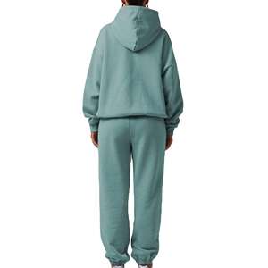 Ensemble de survêtement 2 en 1 pour femmes, veste zippée à manches longues avec poches latérales, pantalon de jogging sportif, vêtements d'hiver - Product Image 2