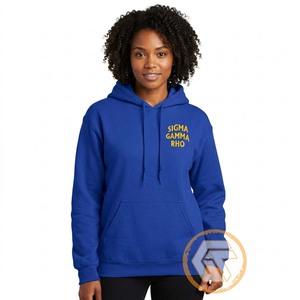 GREEK TREASURES Sweat à capuche personnalisé en molleton de coton écologique brodé uni pour femme, décontracté, de haute qualité, pour sororité - Product Image 1