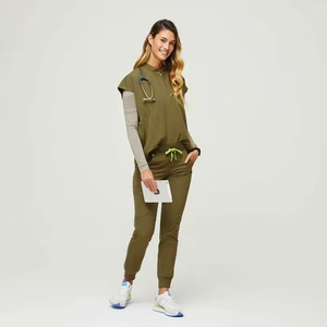 Uniforme Médico Unisex Elegante para Enfermeros, Diseño Personalizado, Satén de Secado Rápido, Transpirable, con Detección de Agujas, Último Modelo, Venta al Por Mayor para Doctores - Product Image 2