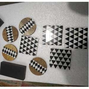 Sous-verre en bois d'acacia de qualité supérieure, sous-verre en résine conçu pour protéger les surfaces de table, technique de découpe pour servir le thé, le café et les boissons - Product Image 2