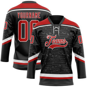 Maillot de hockey par sublimation, 100 % polyester, décontracté, à manches longues, pull sportif avec design personnalisé pour les équipes - Product Image 1