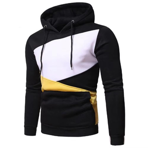 Sudadera con capucha para hombre, corte ajustado, con bloques de color, con bolsillo, manga regular, tejida, informal, para otoño, servicio OEM. - Product Image 1