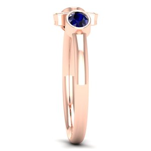 แหวนแต่งงาน REYES ดีไซน์ใหม่ ทองคำขาว 14K ประดับเพชรโมอิสซาไนต์ GRA Certified พร้อมพลอยไพลินสีน้ำเงินและมรกต แหวนดีไซน์เนอร์ - Product Image 3